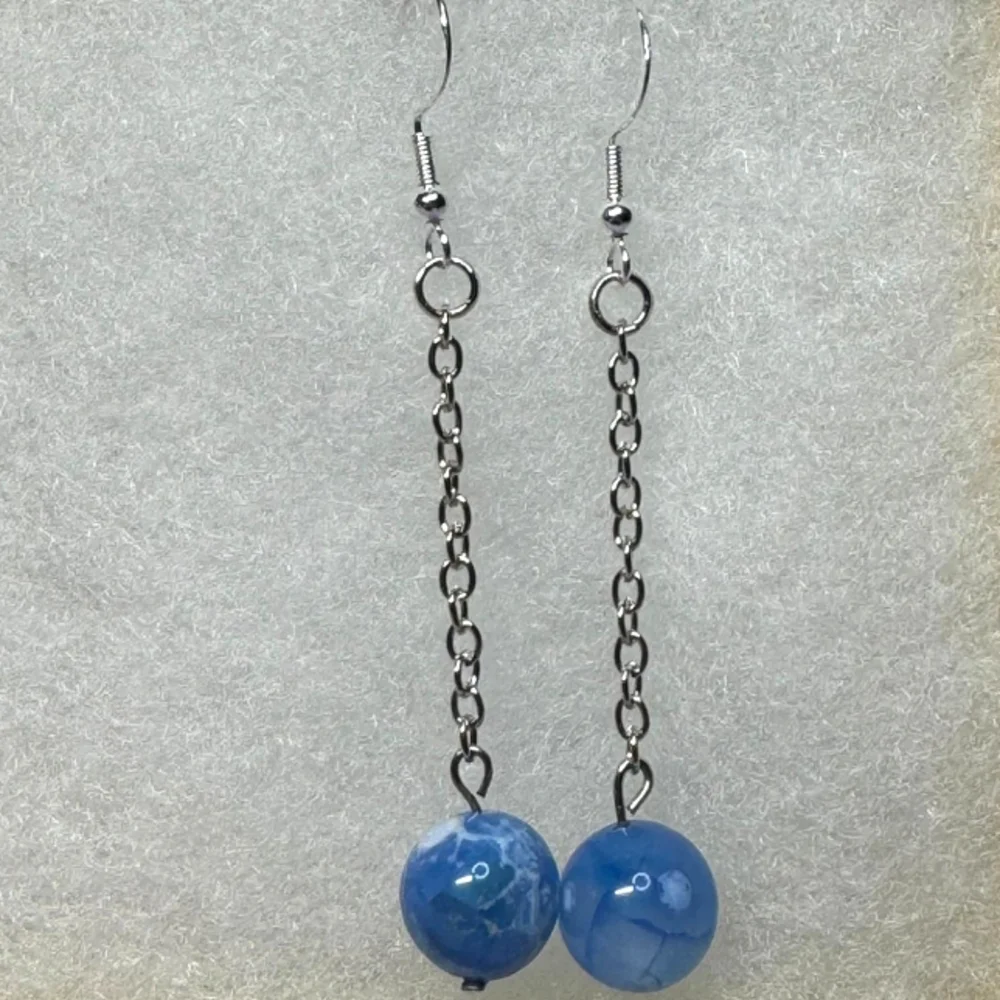 Drop blue earrings - Picture 1 of 2